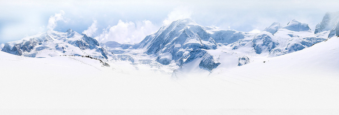 雪地冰山大气简约蓝色淘宝海报背景