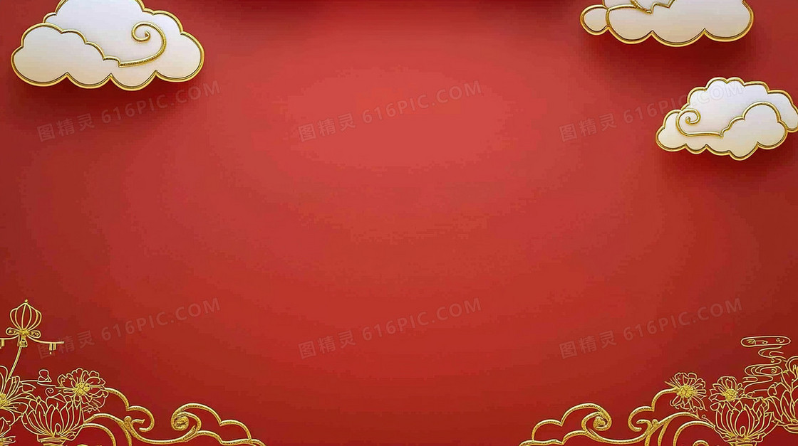 中国风简约边框背景