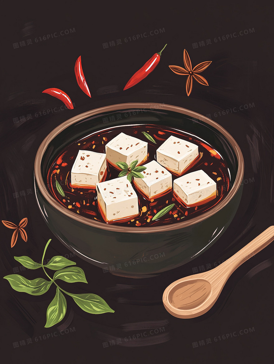 美味麻辣豆腐背景