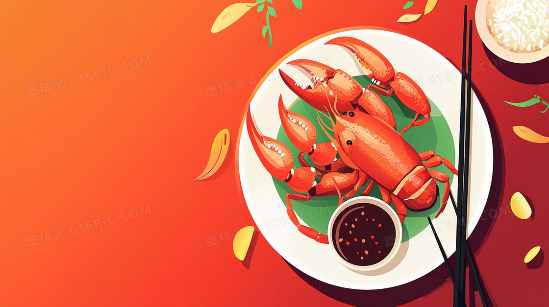 美味麻辣小龙虾背景