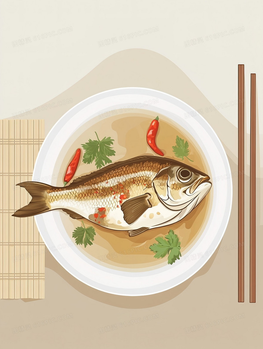 家常美味清蒸鱼背景
