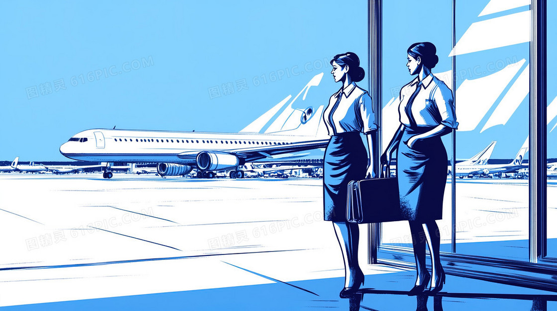 职业人物空姐背景