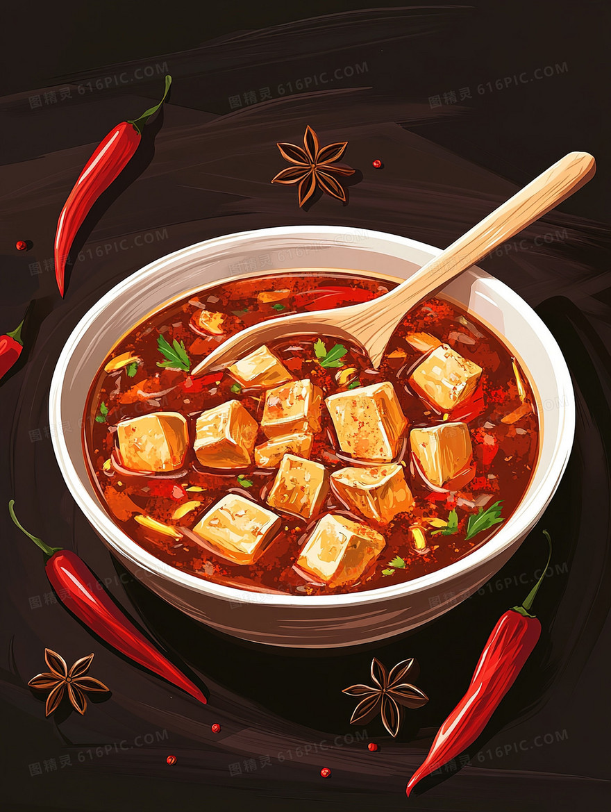美味麻辣豆腐背景