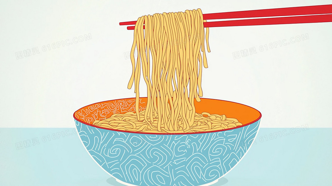 卡通清淡美食面条特写背景