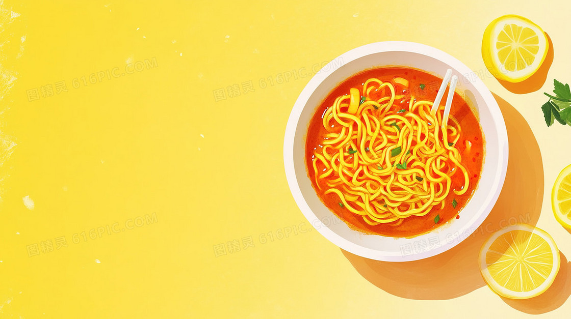 创意意面美食背景