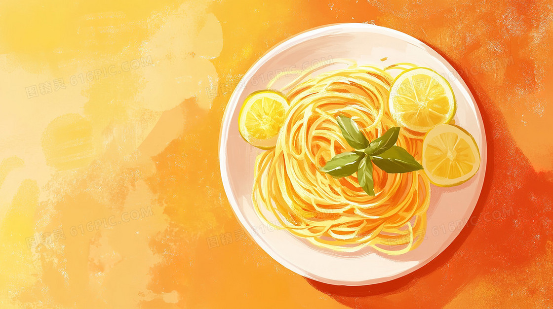 创意意面美食背景