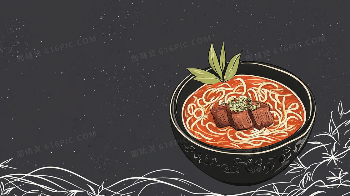 简约清新肉汤面背景