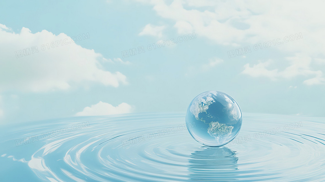 水滴绿色地球背景