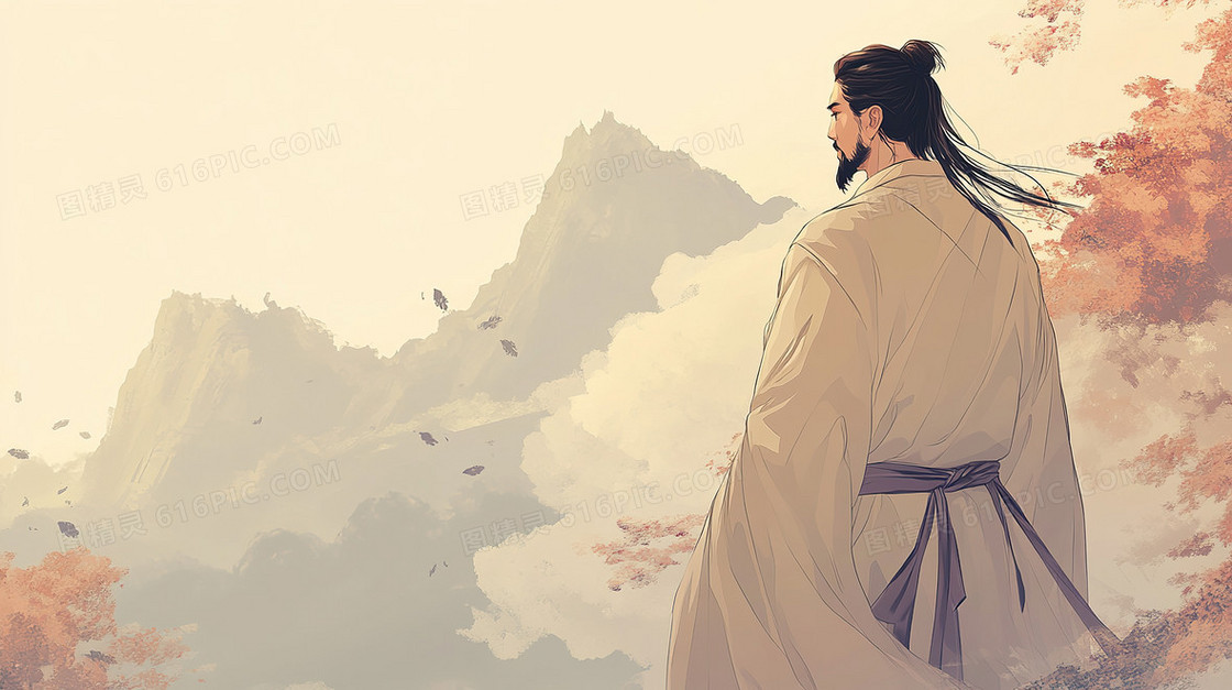 简约古风男子背景