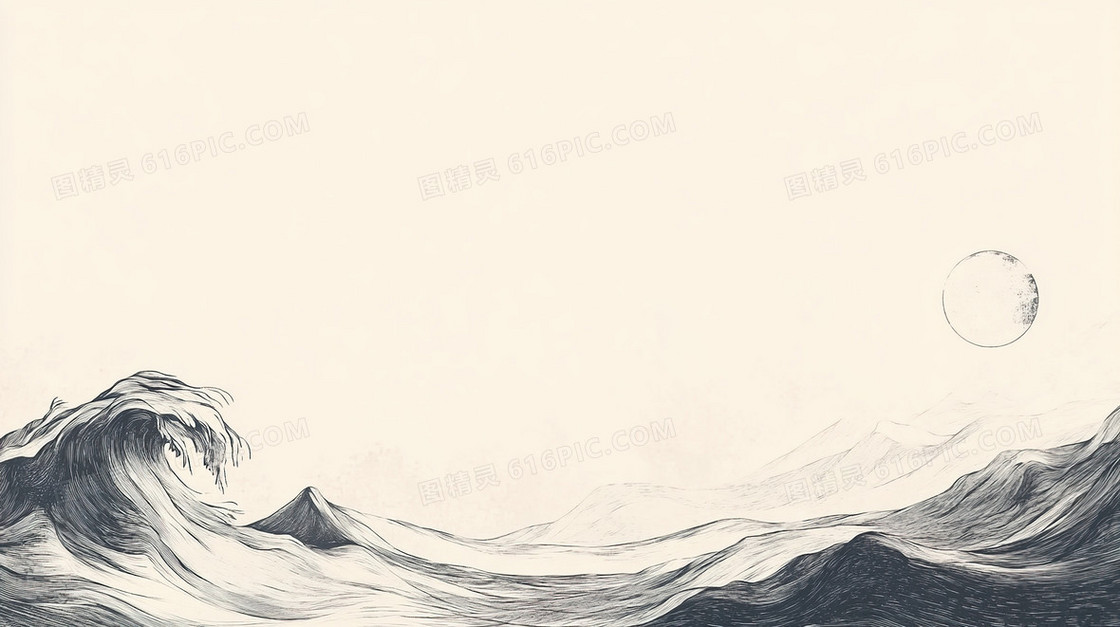 简约大气海浪背景