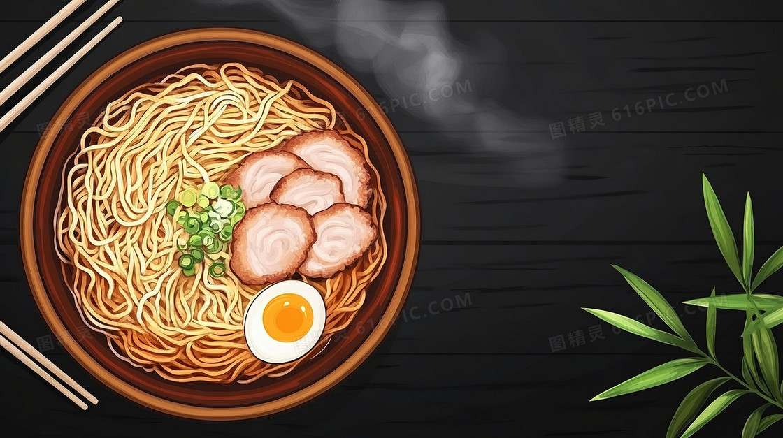 简约清新肉汤面背景
