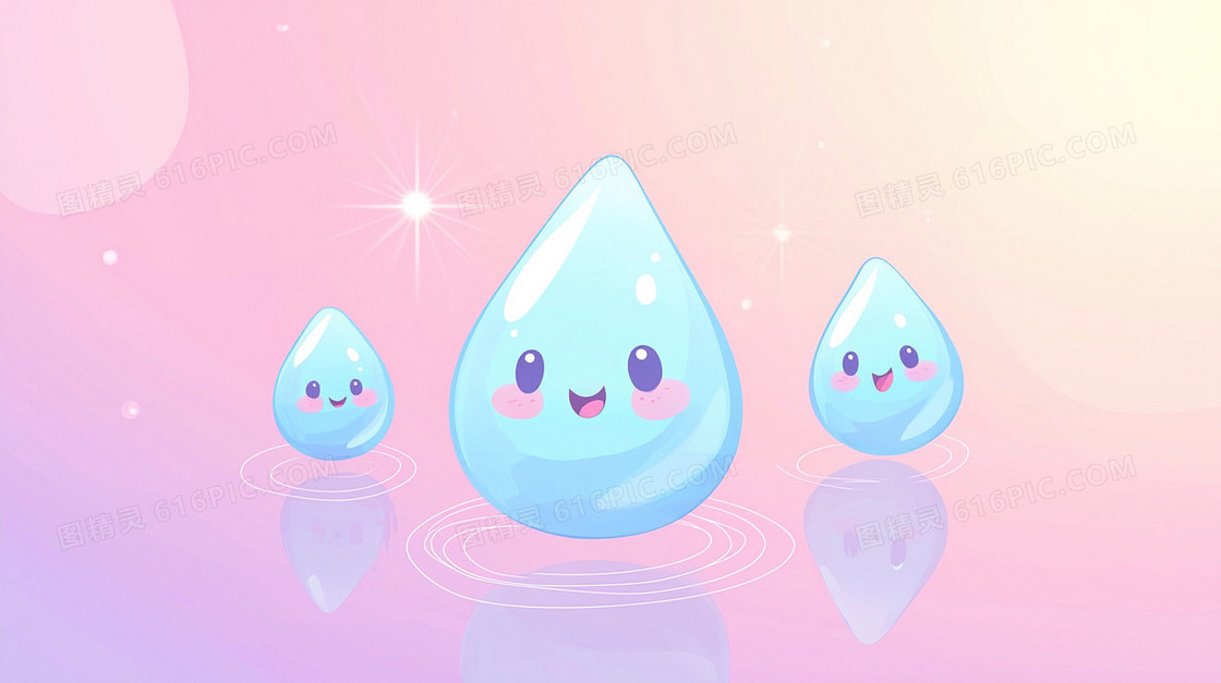 简约卡通水滴背景