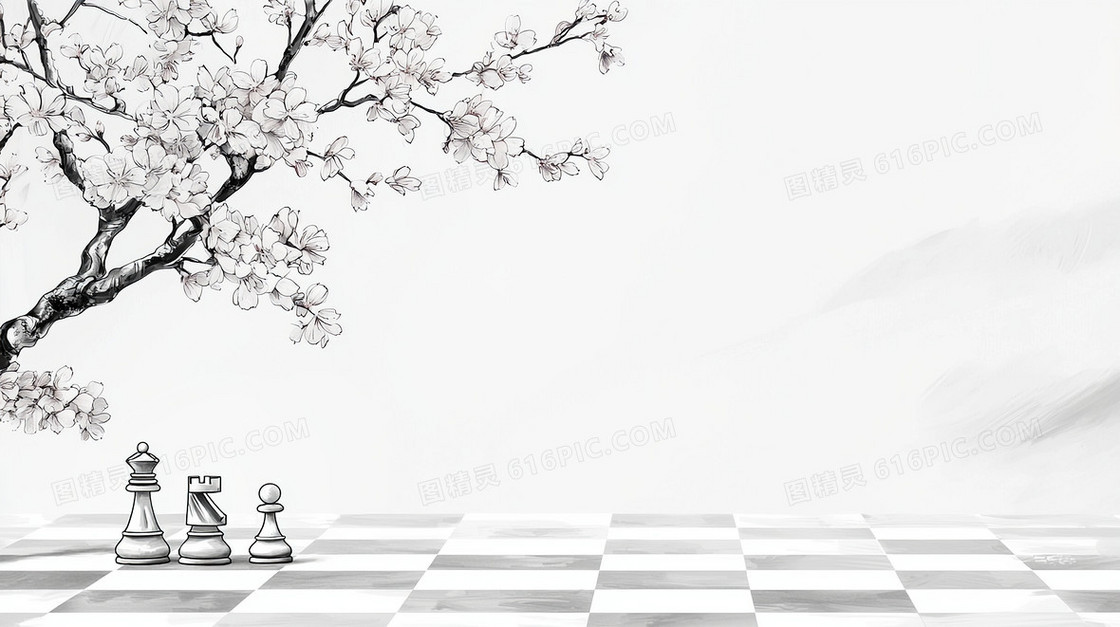 手绘博弈棋盘背景