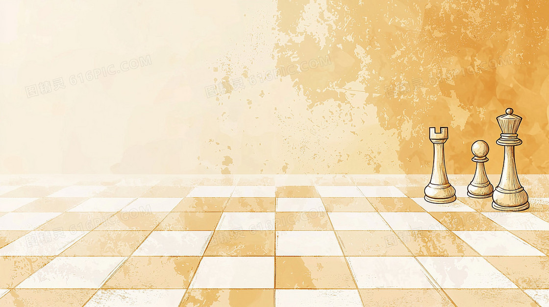 手绘博弈棋盘背景