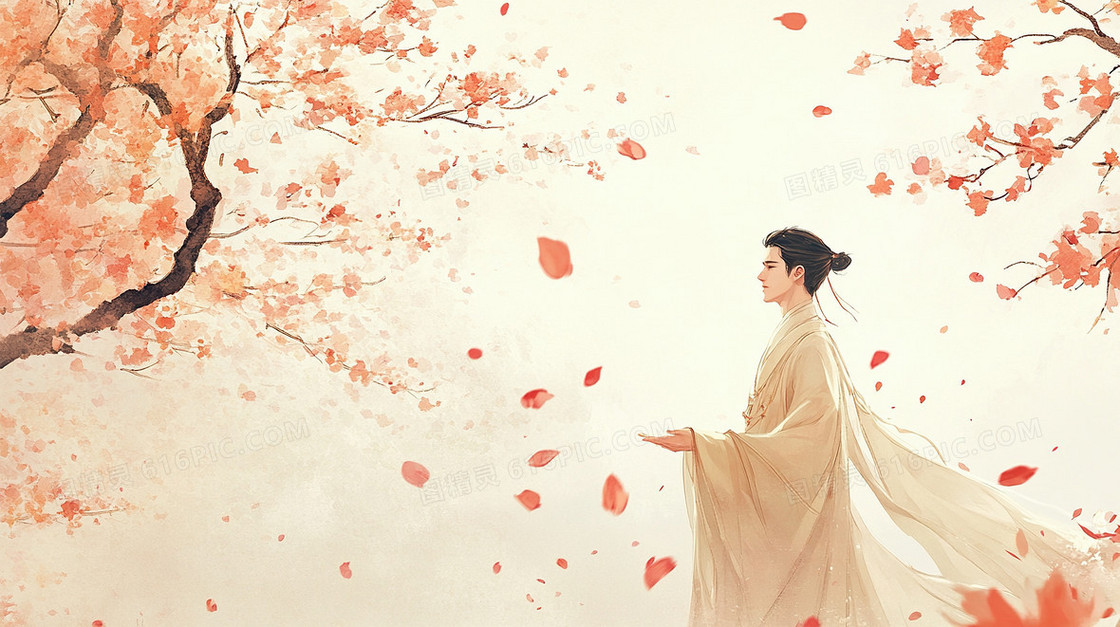简约古风美男子背景