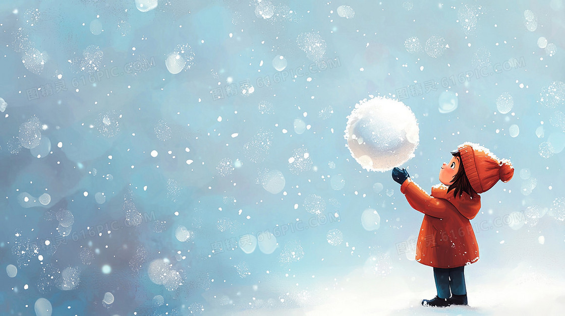冬季雪景雪球背景