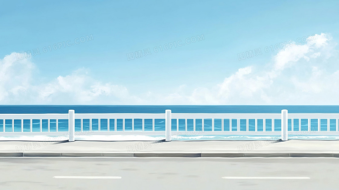简约清晰沿海马路背景
