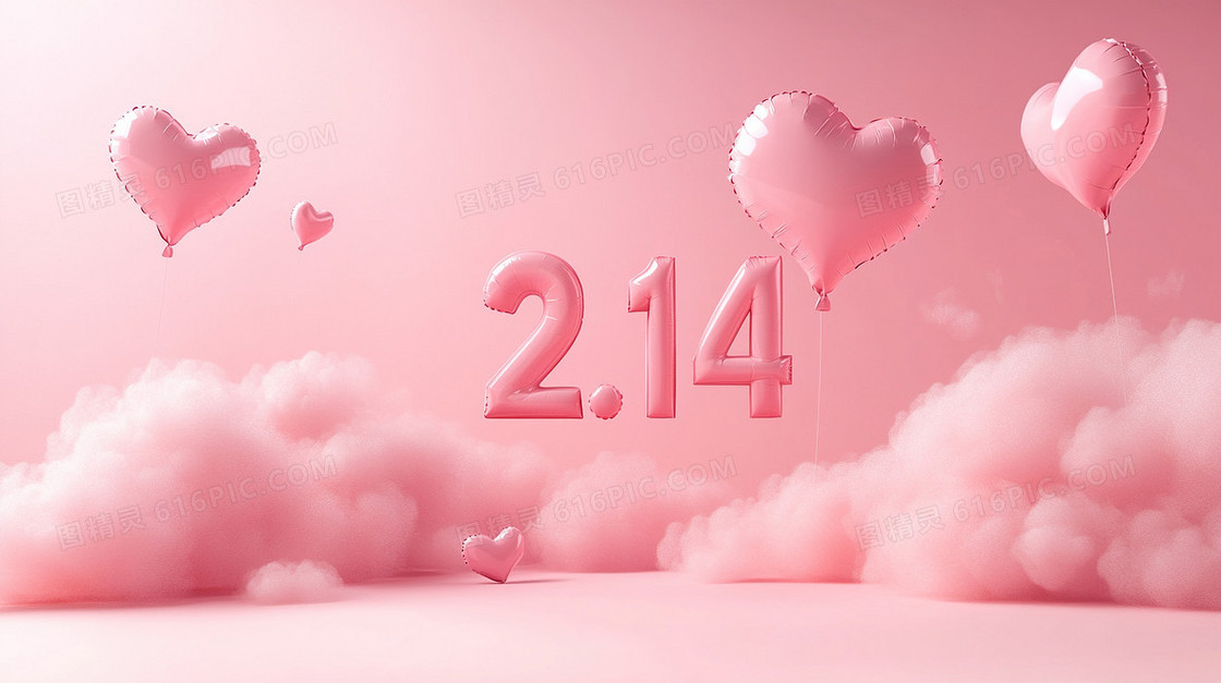 C4D214梦幻情人节爱情背景