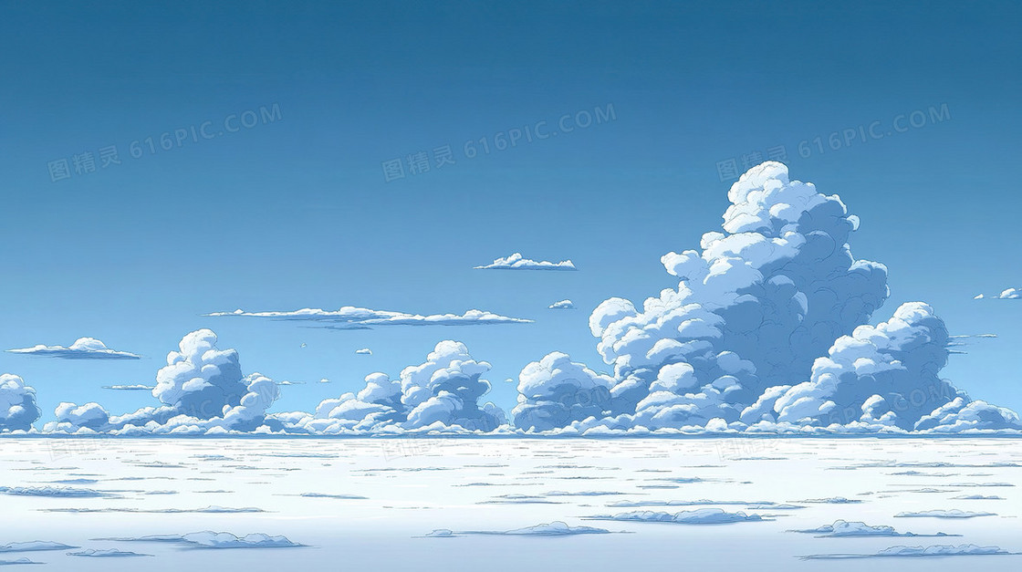 蓝色清新云海背景