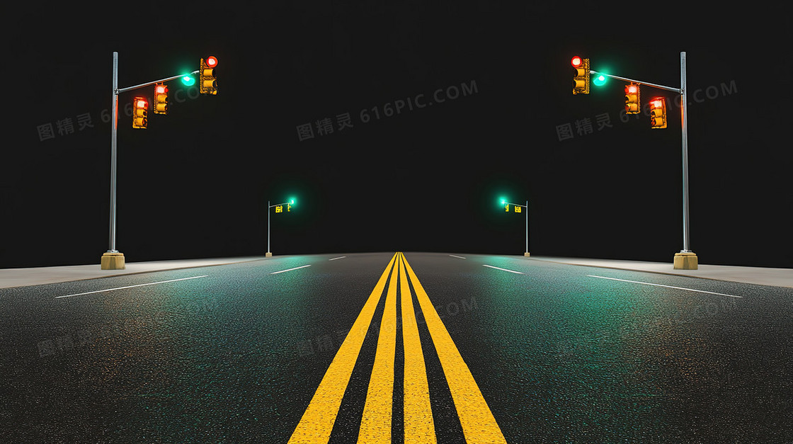 创意交通夜晚信号灯背景