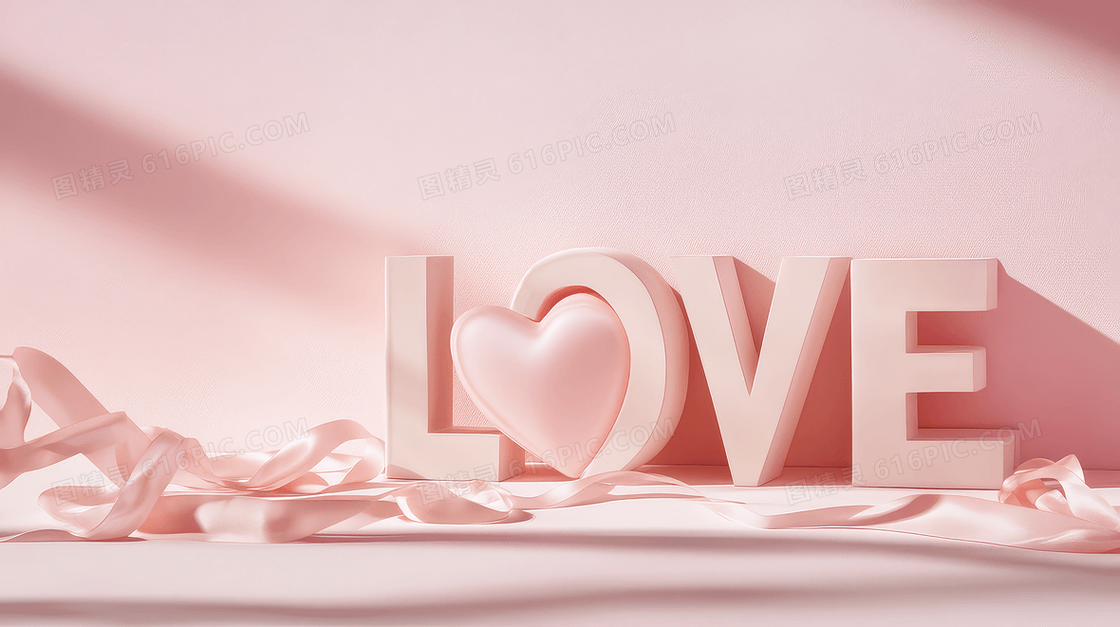 3Dlove情人节粉色背景
