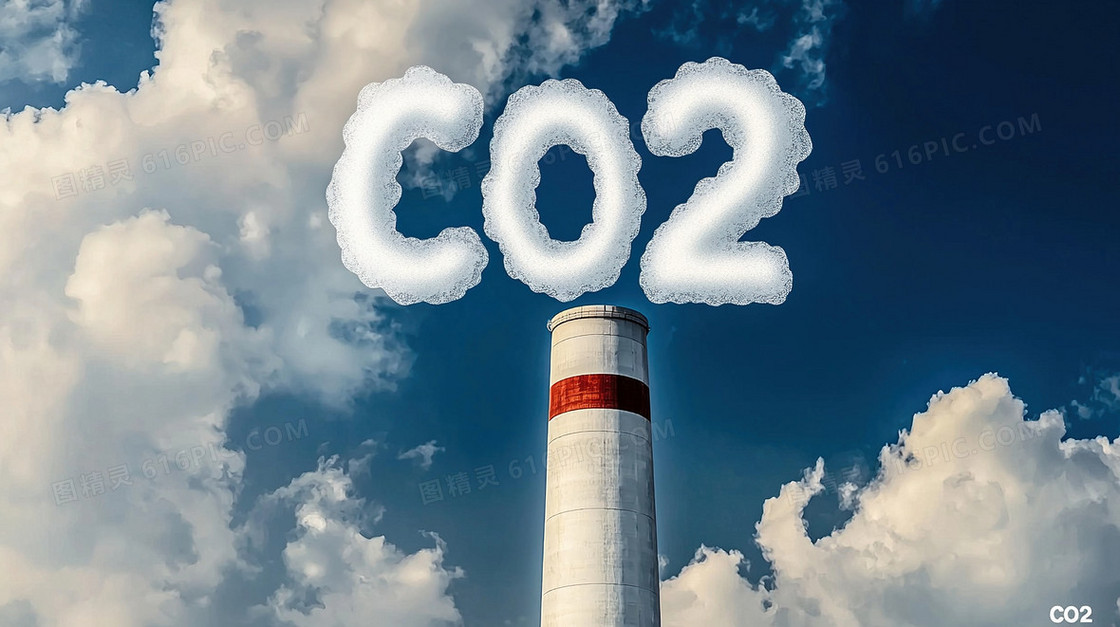 白色C02二氧化碳烟囱背景