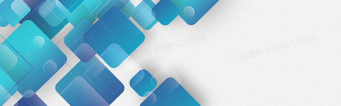 蓝色商务科技抽象几何背景banner