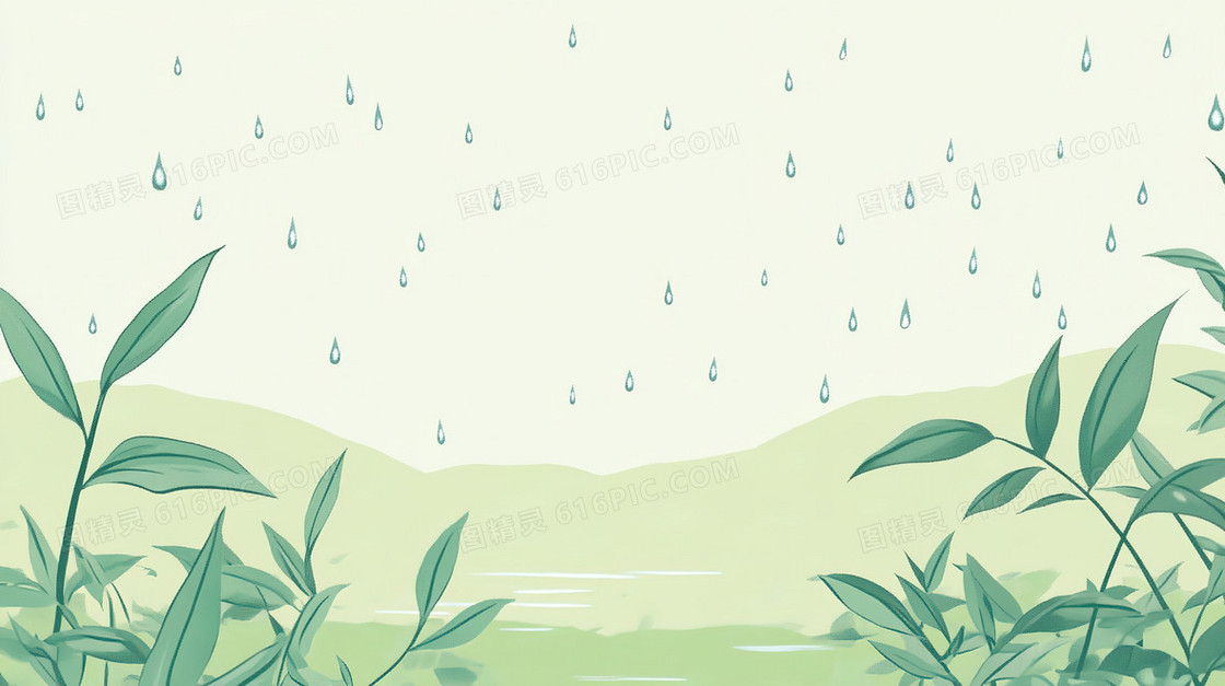 雨水植物简洁背景