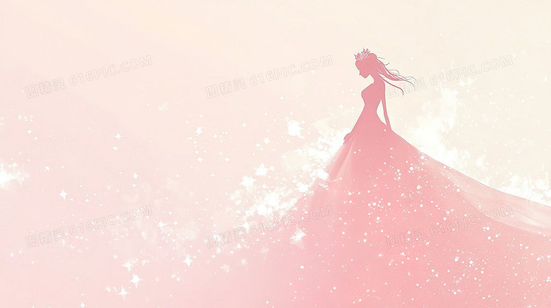 女神节女王剪影背景