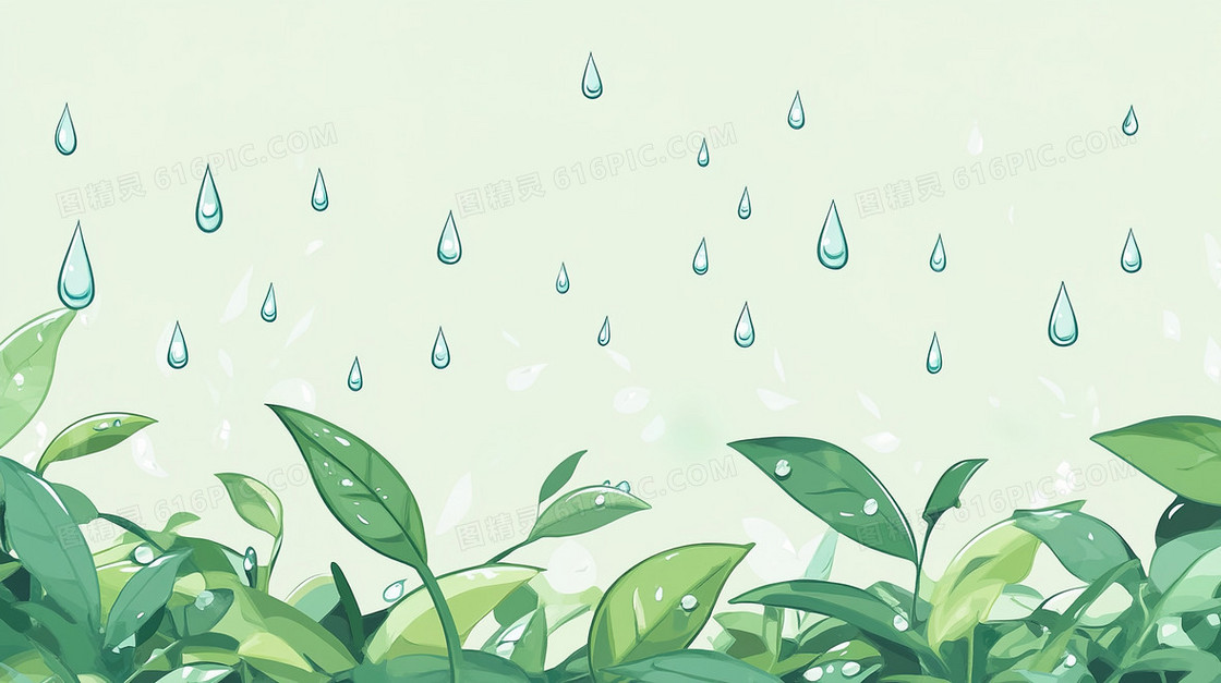 雨水植物简洁背景