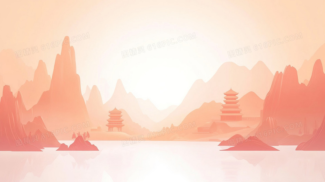 插画风创意山背景