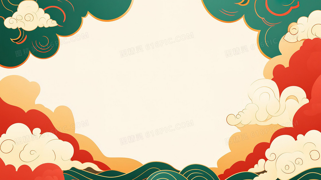 创意海浪边框背景