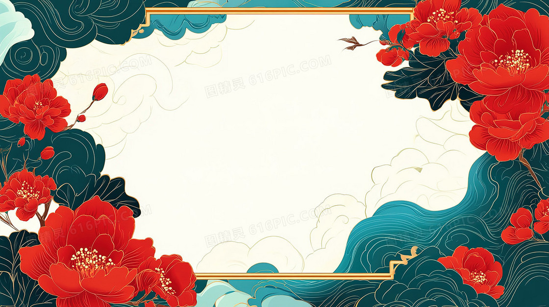 创意海浪边框背景