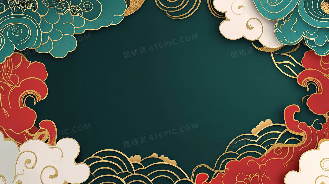 创意海浪边框背景