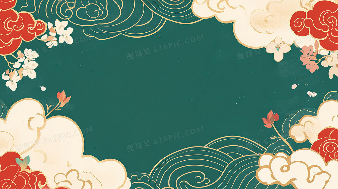 创意海浪边框背景