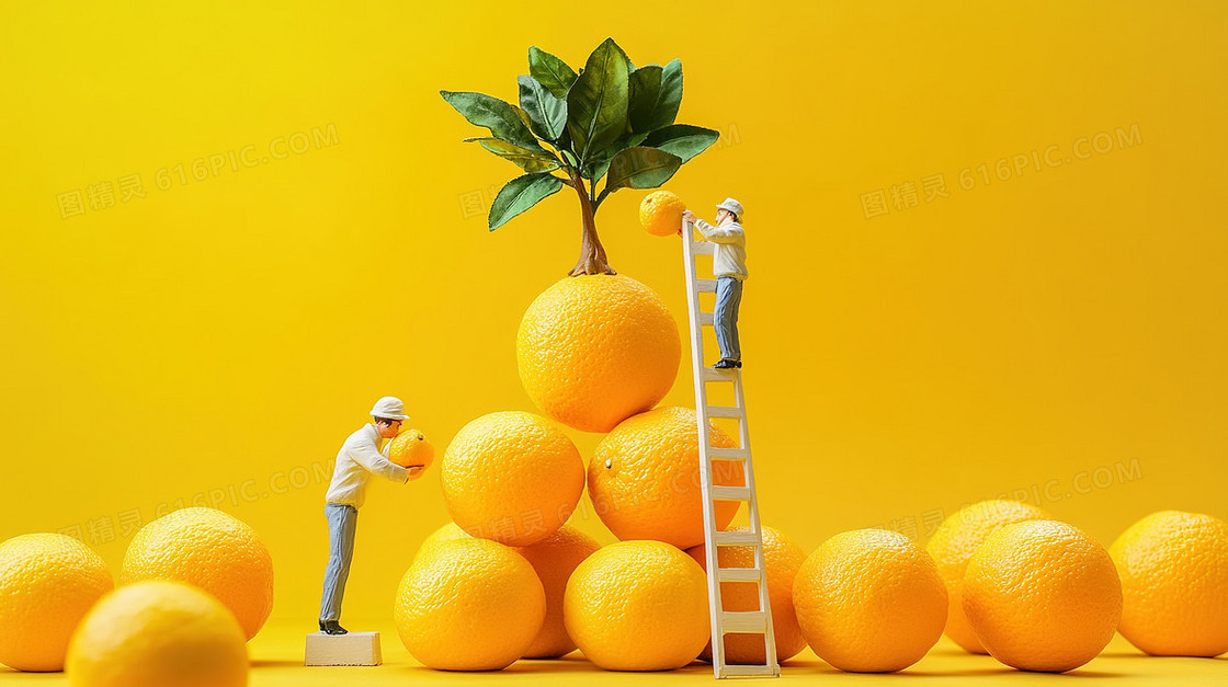 工人收获柚子背景
