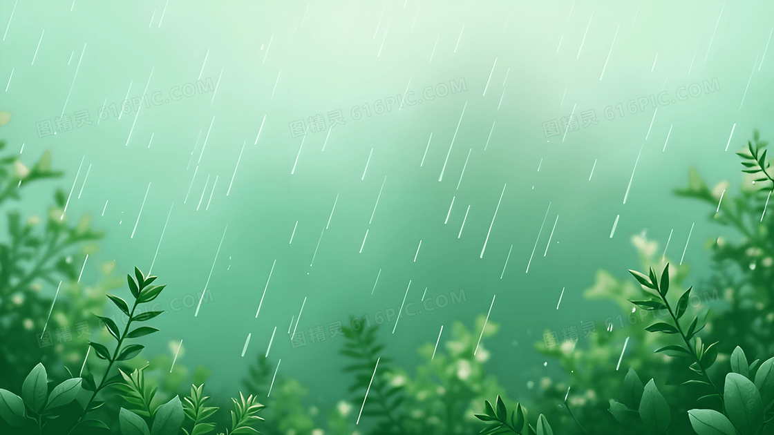 春天雨水绿植草丛背景