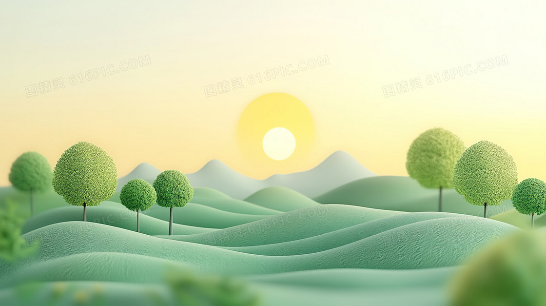 立体创意风景背景