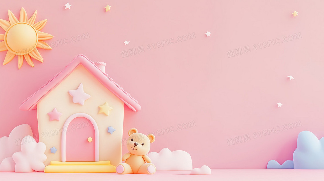 3D小屋简洁背景