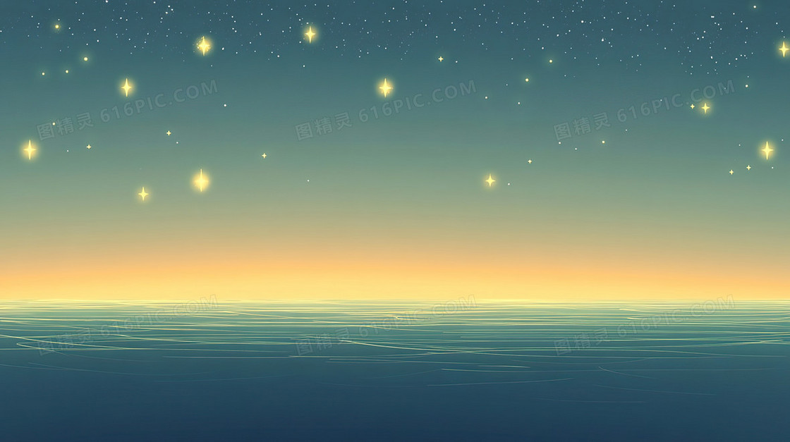 治愈卡通星辰大海背景