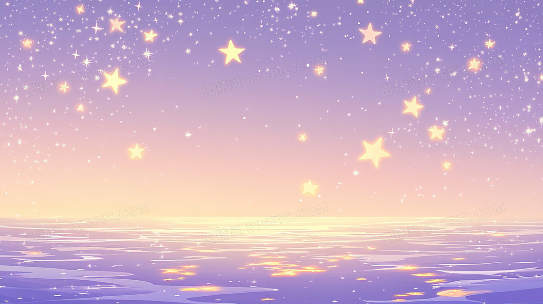 治愈卡通星辰大海背景