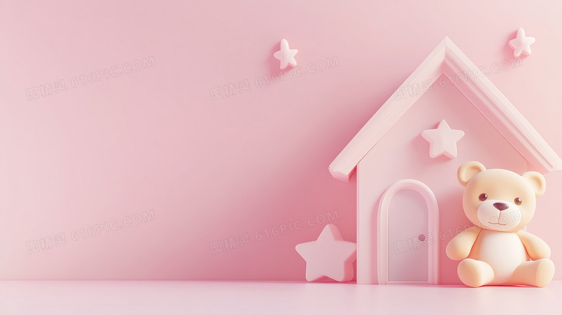 3D小屋简洁背景