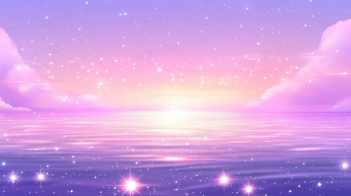 治愈卡通星辰大海背景