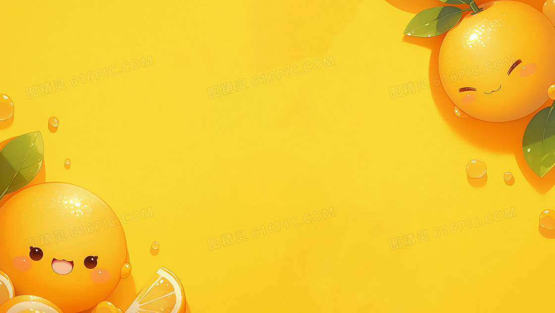 可爱创意橙子背景