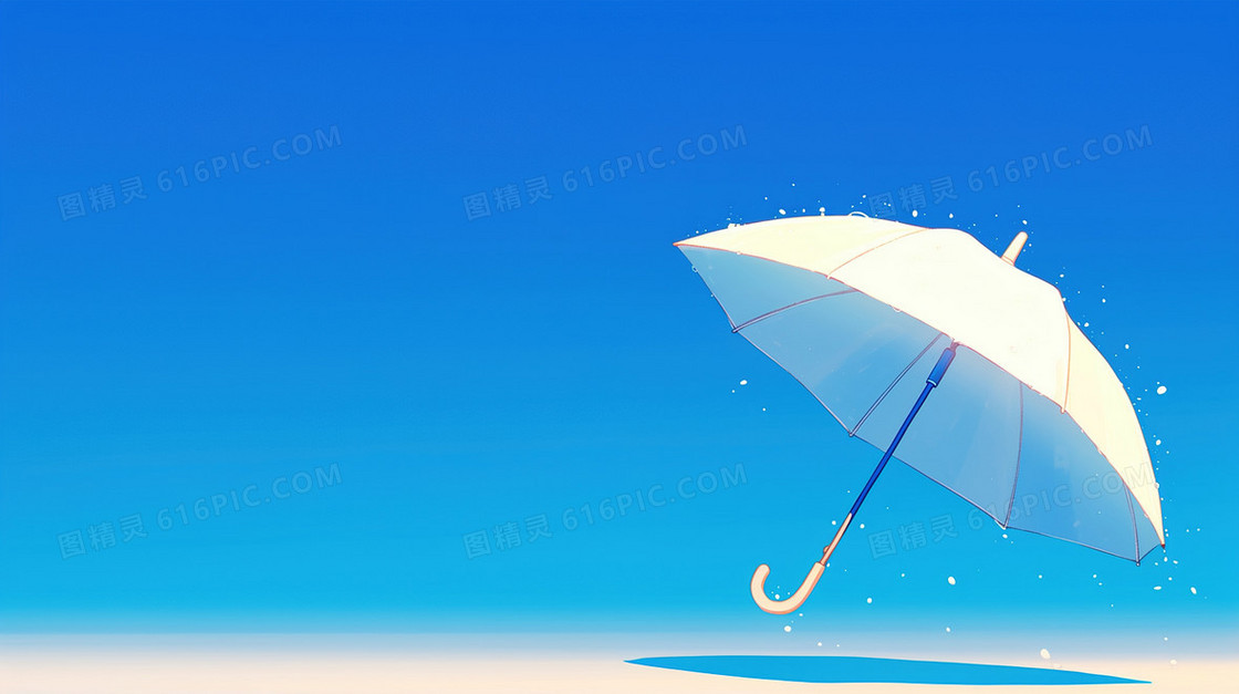 一把漂浮雨伞简约背景