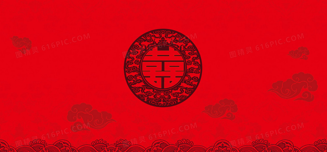 红色中国风印花背景