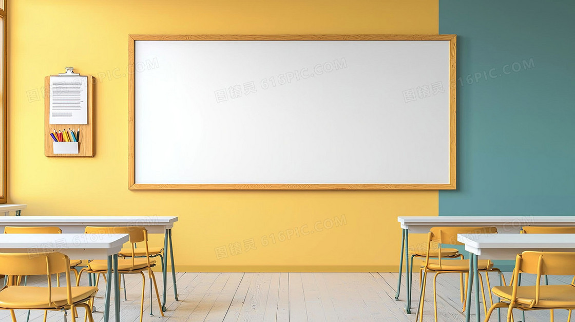 干净整洁学校教室黑板背景