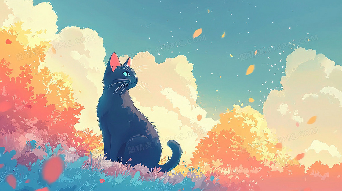 可爱宠物猫创意背景