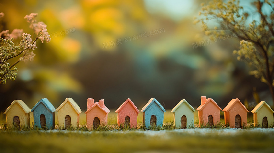 3D村庄简洁背景