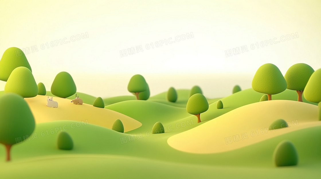 3D春天风景背景